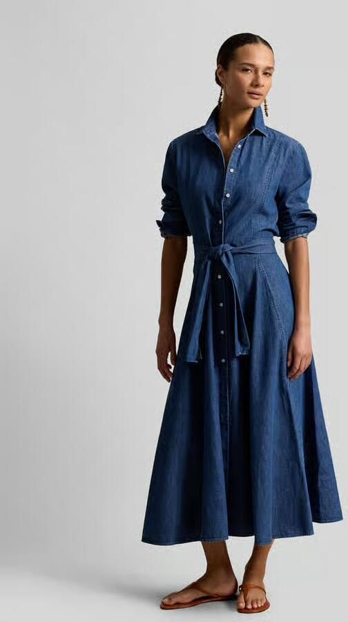 Polo Ralph Lauren Getailleerde vrijetijdsjurk in denimlook - Foto 3