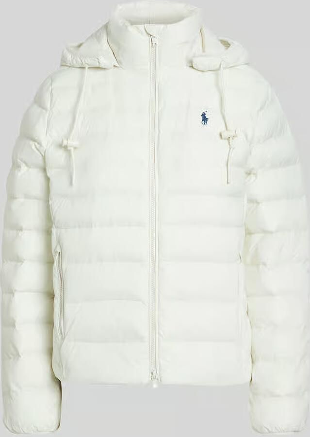 Polo Ralph Lauren Crème Gewatteerde Hoodie Jas White Dames