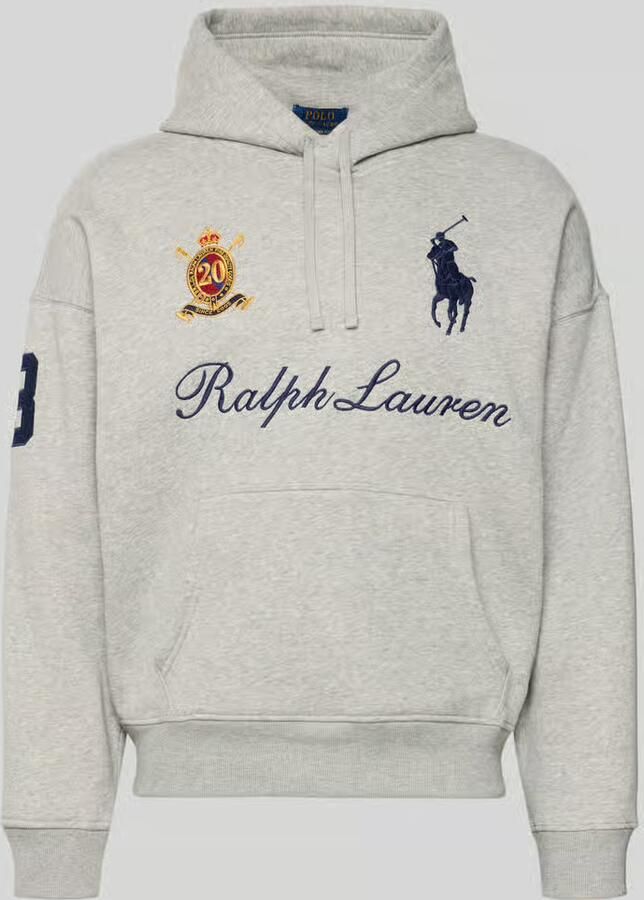 Polo Ralph Lauren Hoodie met labelstitchings en kangoeroezak