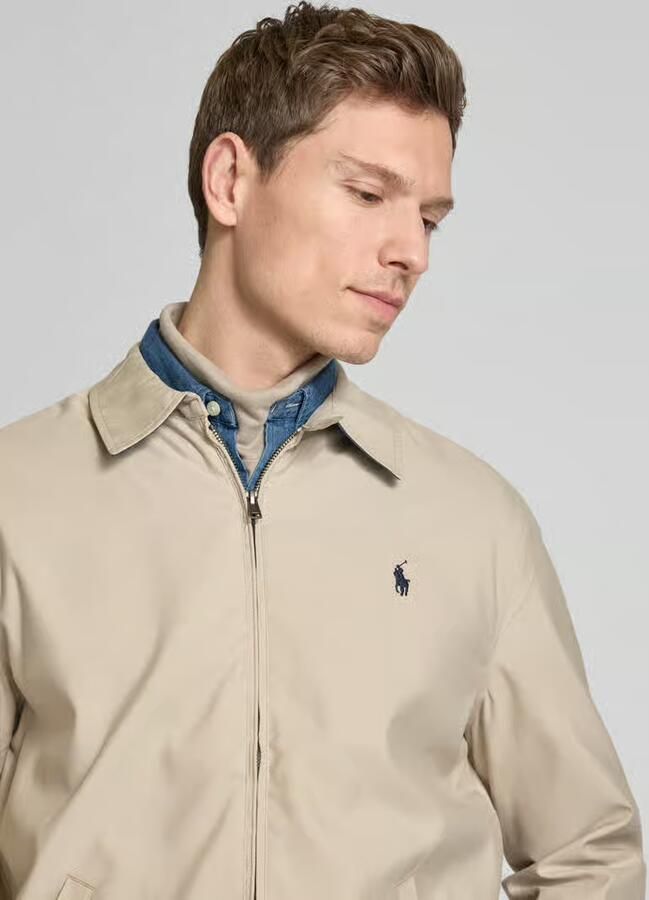 Polo Ralph Lauren Windbreaker met platte kraag en labelstitching