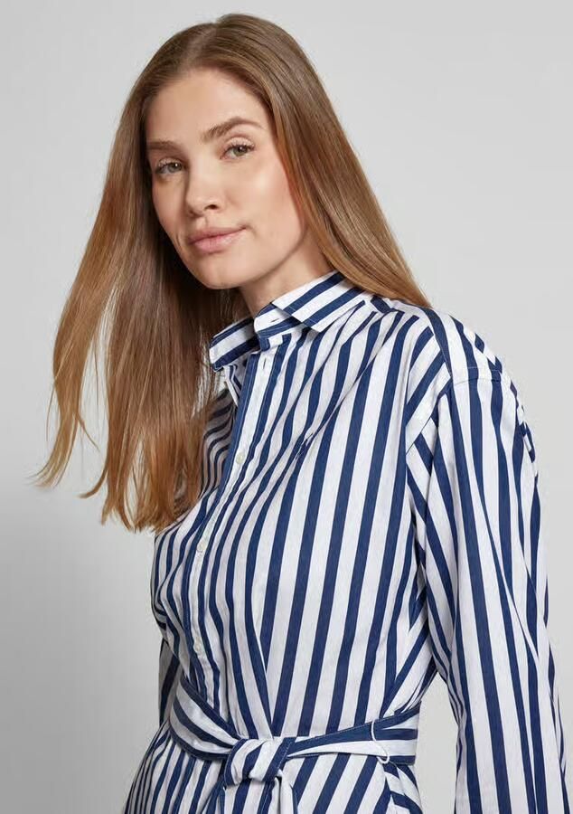 Polo Ralph Lauren Blauwe Gestreepte Jurk met Taille Riem Blue Dames - Foto 6