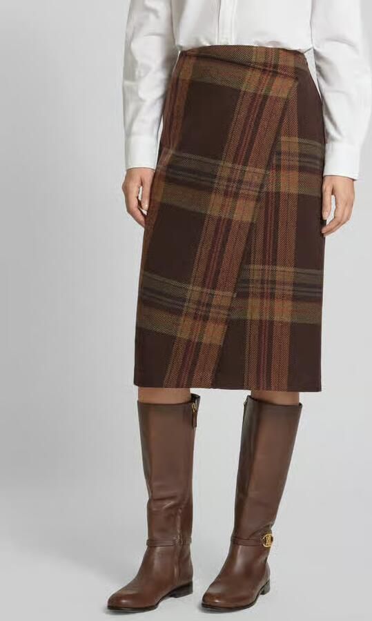 Polo Ralph Lauren Knielange rok van lanawolmix in wikkellook