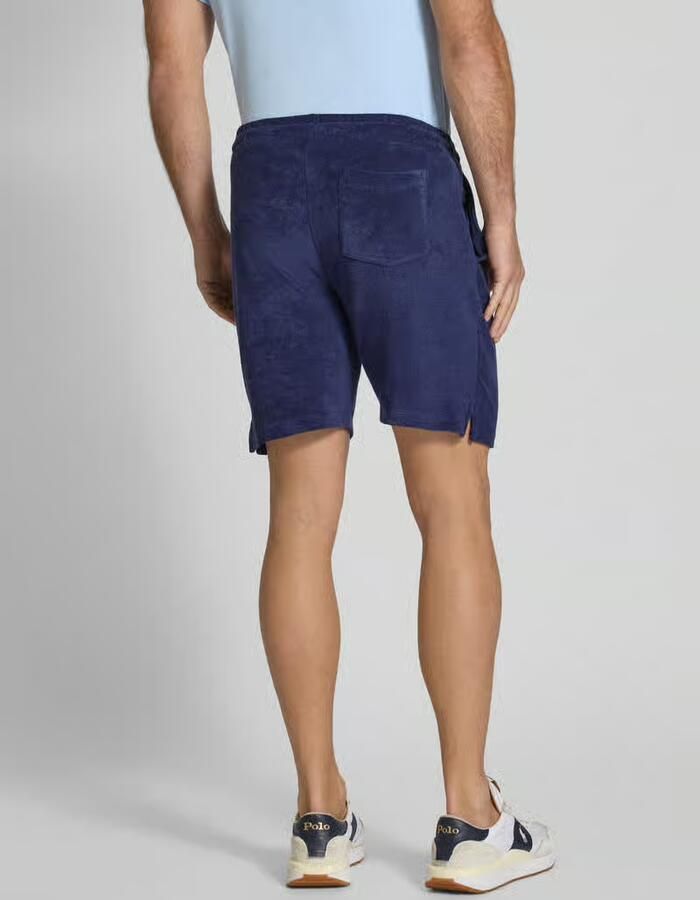 Ralph Lauren Blauwe Katoenen Sweatshorts met Geborduurd Logo Blue Heren