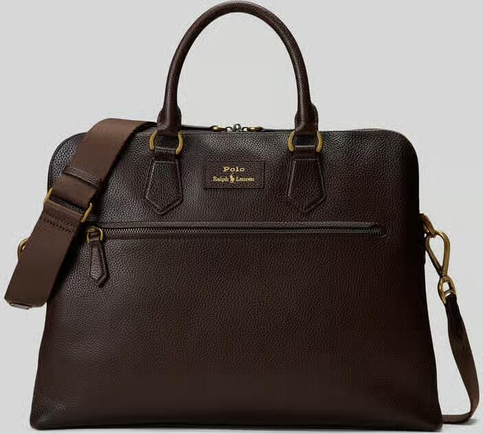 Polo Ralph Lauren Laptoptas van rundleer met laptopvak