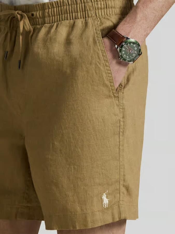 Polo Ralph Lauren Linnen shorts met tunnelkoord als vetersluiting en logostitching