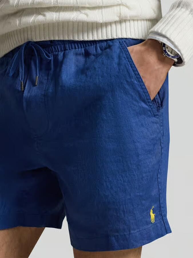 Polo Ralph Lauren Linnen shorts met tunnelkoord als vetersluiting en logostitching