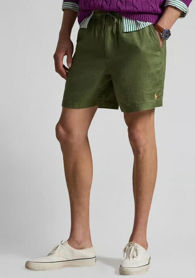 Polo Ralph Lauren Linnen shorts met tunnelkoord als vetersluiting en logostitching - Foto 3