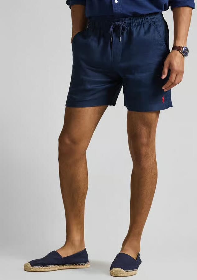 Polo Ralph Lauren Linnen shorts met tunnelkoord als vetersluiting en logostitching - Foto 3