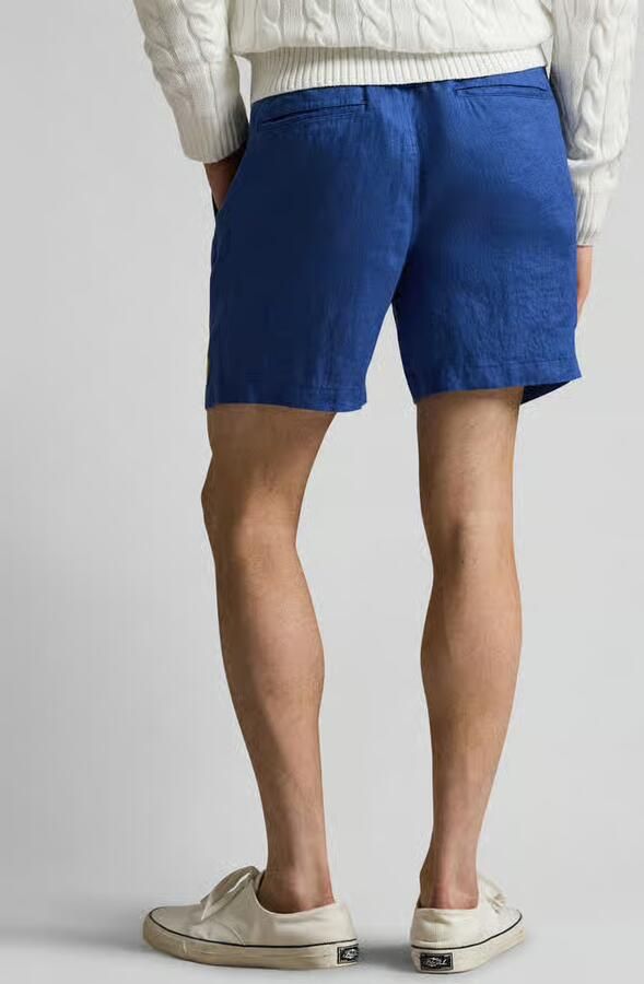 Polo Ralph Lauren Linnen shorts met tunnelkoord als vetersluiting en logostitching