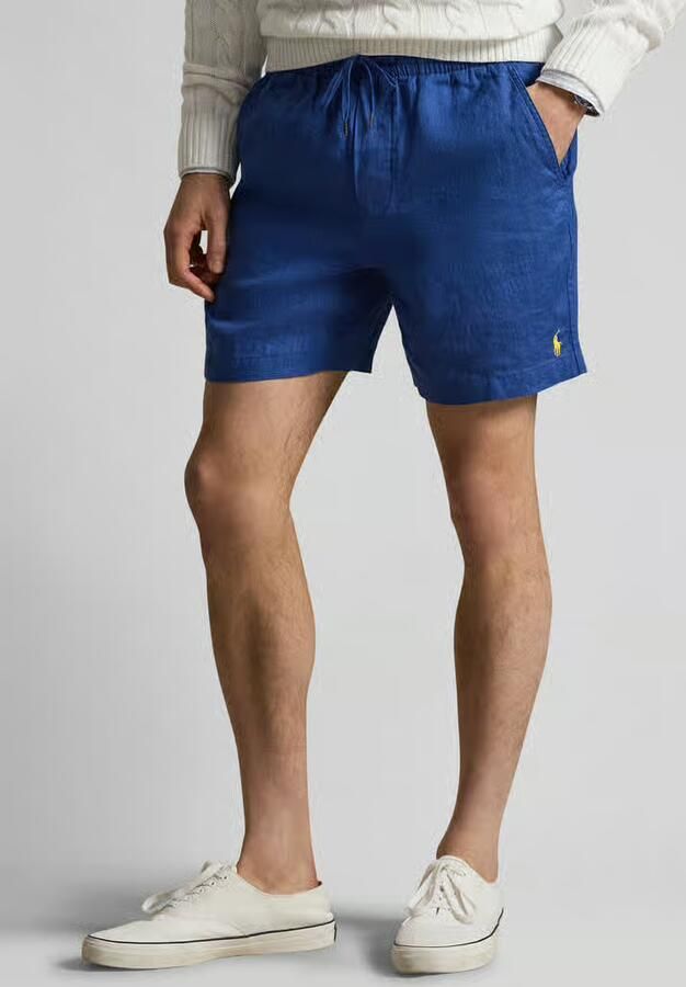 Polo Ralph Lauren Linnen shorts met tunnelkoord als vetersluiting en logostitching - Foto 3