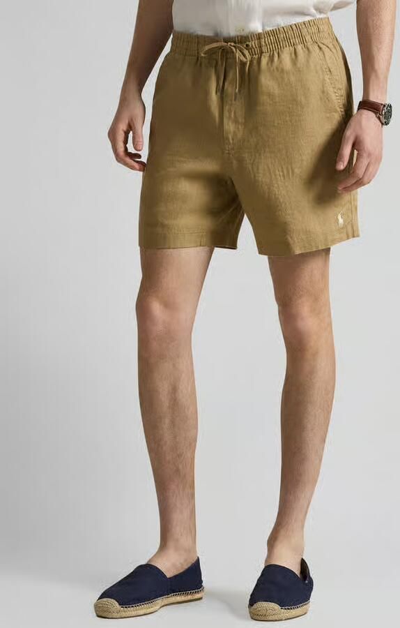 Polo Ralph Lauren Linnen shorts met tunnelkoord als vetersluiting en logostitching - Foto 3