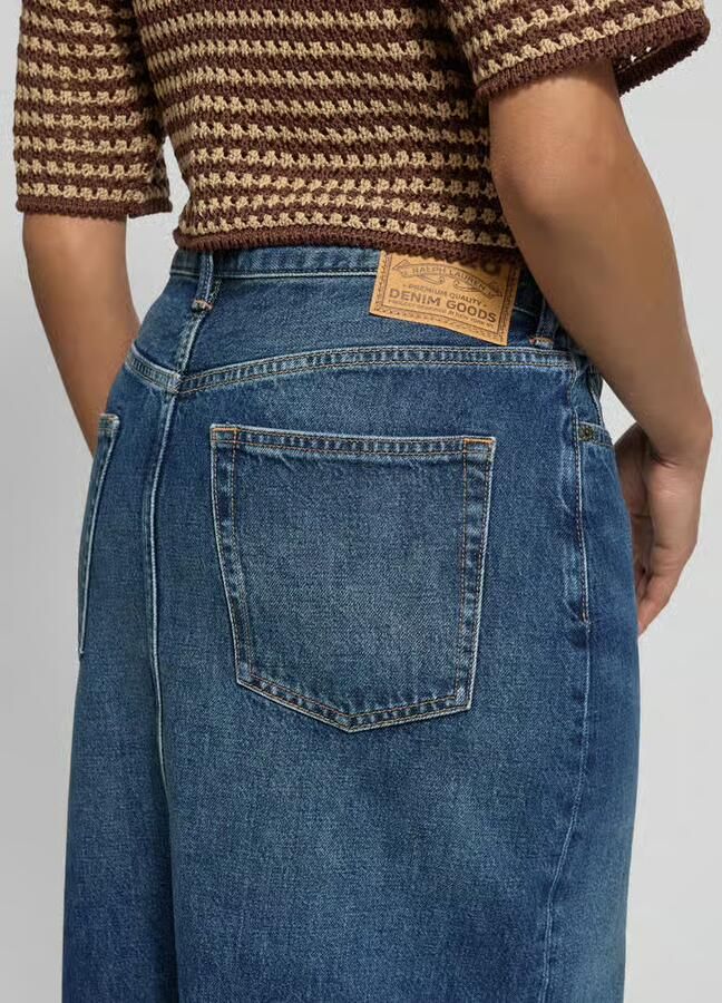 Polo Ralph Lauren Midi-jeansrok in used-look met loopsplit - Foto 2