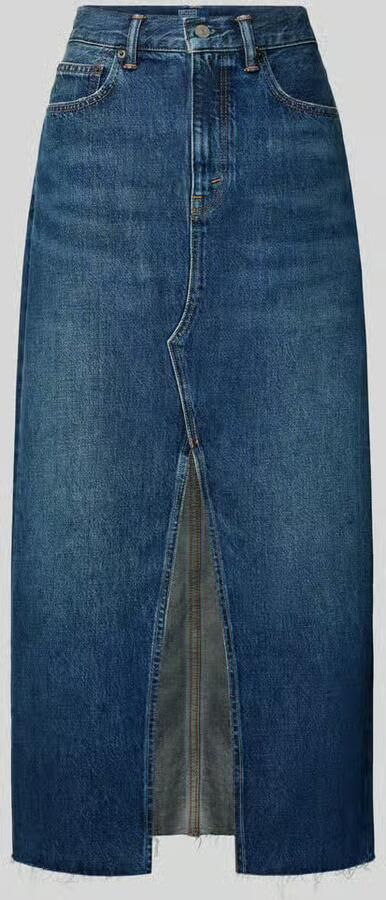 Polo Ralph Lauren Midi-jeansrok in used-look met loopsplit