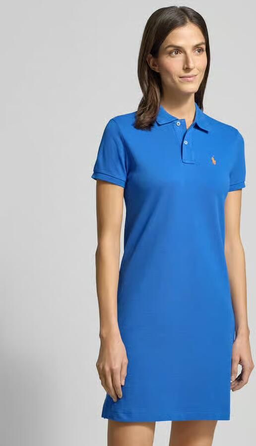 Polo Ralph Lauren Blauwe Jurk met Korte Mouwen en Logo Blue Dames - Foto 6