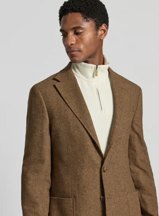 Polo Ralph Lauren modern fit colbert met wol model 'HERRINGBONE' - Foto 3