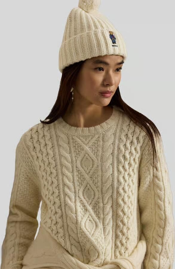 Polo Ralph Lauren Beanie van katoenmix in gebreide look - Foto 2