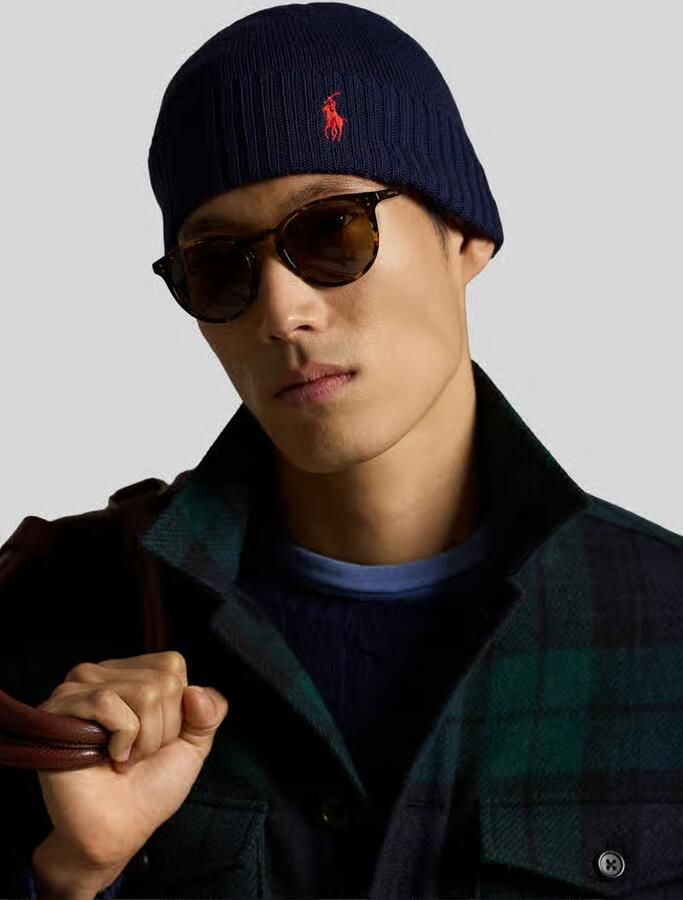 Polo Ralph Lauren Fold-Over Cold Weather Hat Unisex Mutsen blauw Maat ONE SIZE Accessoires - Foto 4