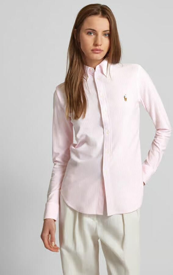 Polo Ralph Lauren Overhemdblouse met labelstitching model 'HEIDI' - Foto 5