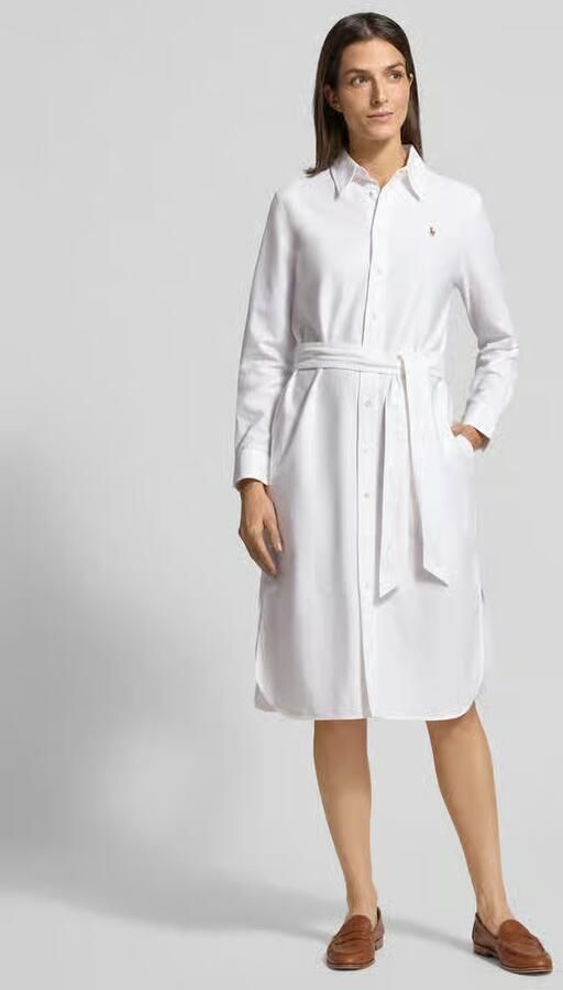 Polo Ralph Lauren Blousejurk met logostitching en knoopsluiting model 'CORY' - Foto 6