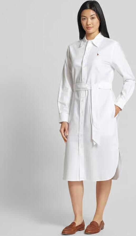 Polo Ralph Lauren Blousejurk met logostitching en knoopsluiting model 'CORY' - Foto 5