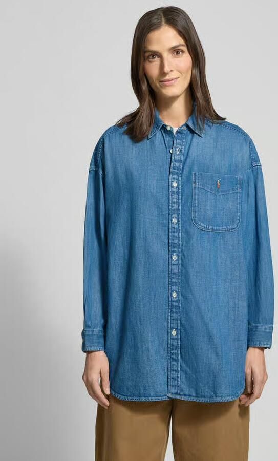 Polo Ralph Lauren Blauwe Oversize Denim Shirt Jas Blue Dames - Foto 7