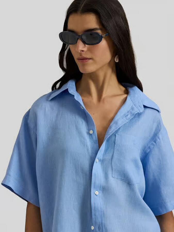 Polo Ralph Lauren Oversized overhemdblouse van puur linnen