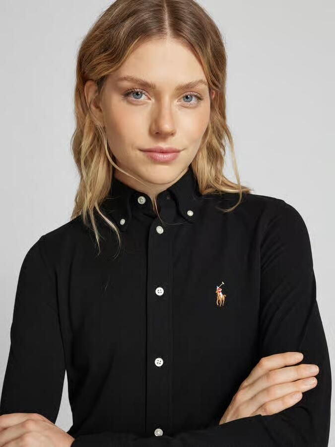 Polo Ralph Lauren Casual Langemouw Zwart Katoenen Overhemd Black Dames - Foto 6