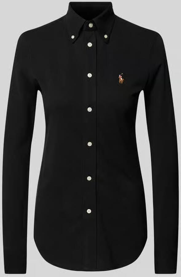 Polo Ralph Lauren Casual Langemouw Zwart Katoenen Overhemd Black Dames - Foto 5