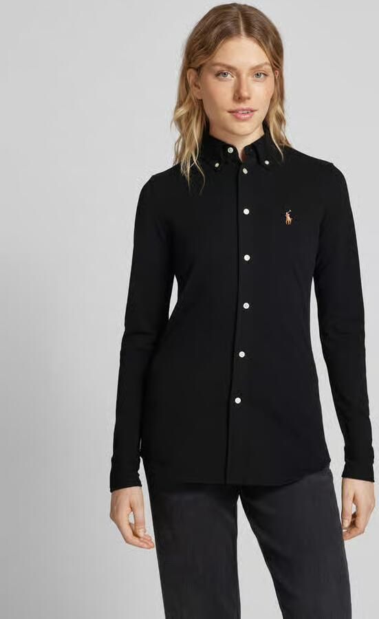 Polo Ralph Lauren Casual Langemouw Zwart Katoenen Overhemd Black Dames - Foto 8