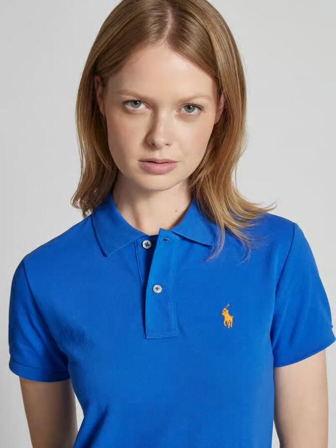Polo Ralph Lauren Blauwe Jurk met Korte Mouwen en Logo Blue Dames - Foto 4