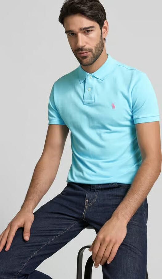 Ralph Lauren Turquoise Polo Shirt Amerikaanse Stijl Icoon Blue Heren - Foto 9