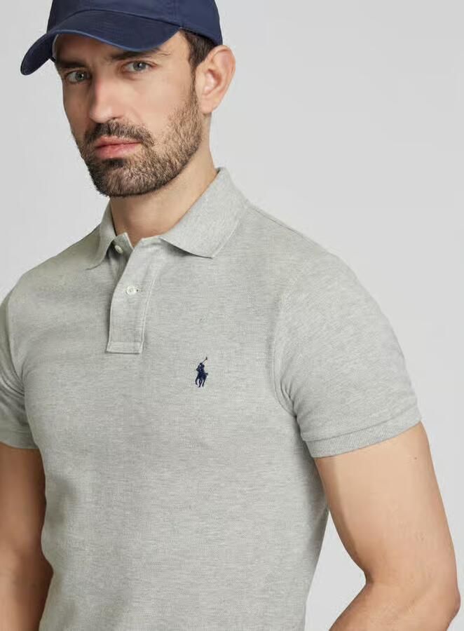 Polo Ralph Lauren Stijlvolle Slim-Fit Piqué Polo Shirt Gray Heren - Foto 4