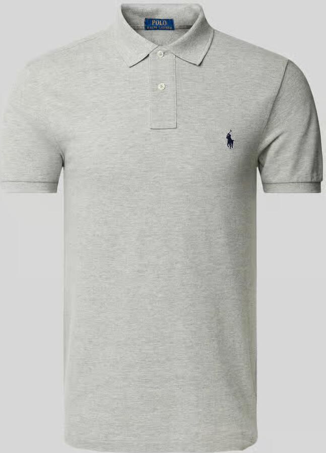 Polo Ralph Lauren Stijlvolle Slim-Fit Piqué Polo Shirt Gray Heren - Foto 2