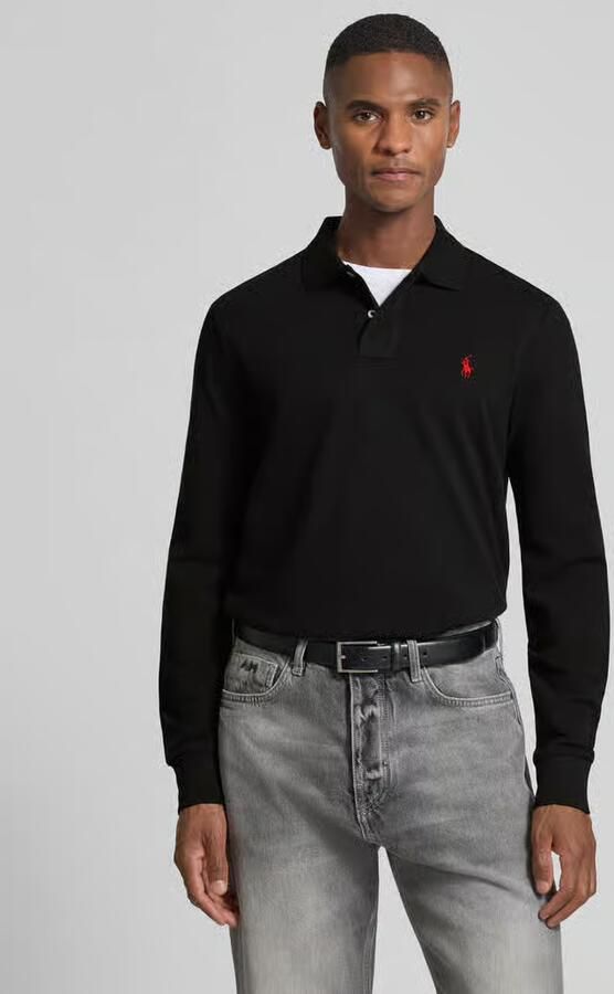 Polo Ralph Lauren Polo Shirt Lange Mouw POLO AJUSTE DROIT EN COTON BASIC MESH LOGO PONY PLAYER - Foto 12