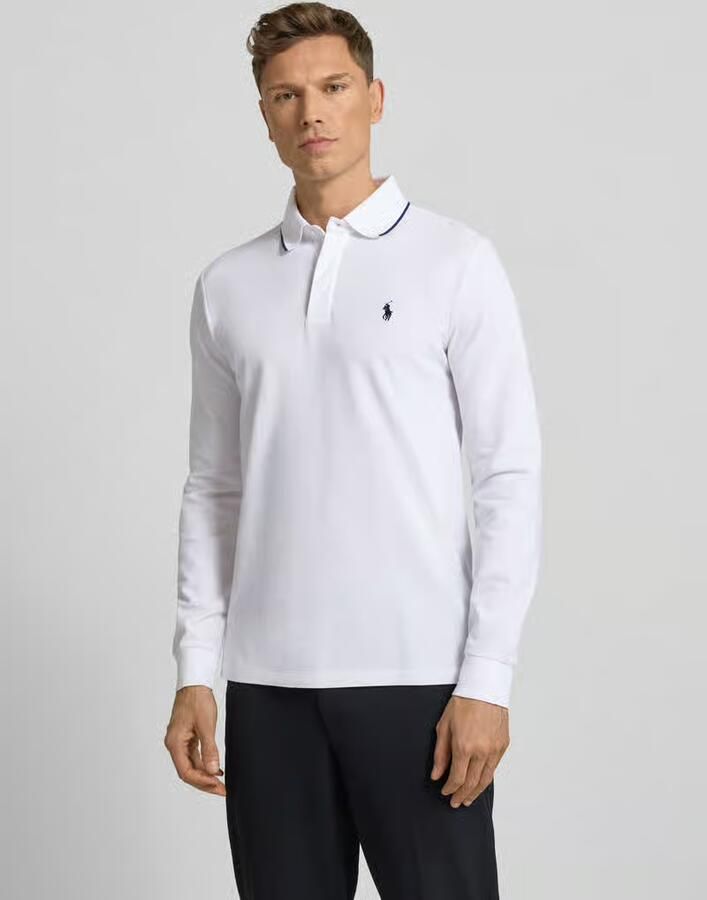 Polo Ralph Lauren Polo Shirt Lange Mouw POLO AJUSTE DROIT EN COTON STRECH - Foto 3