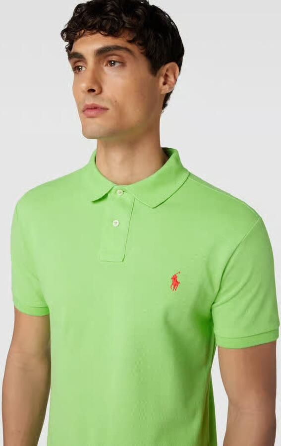 Polo Ralph Lauren Men Polo Shirt Custom Slim Fit Short Arm Groen Heren - Foto 6
