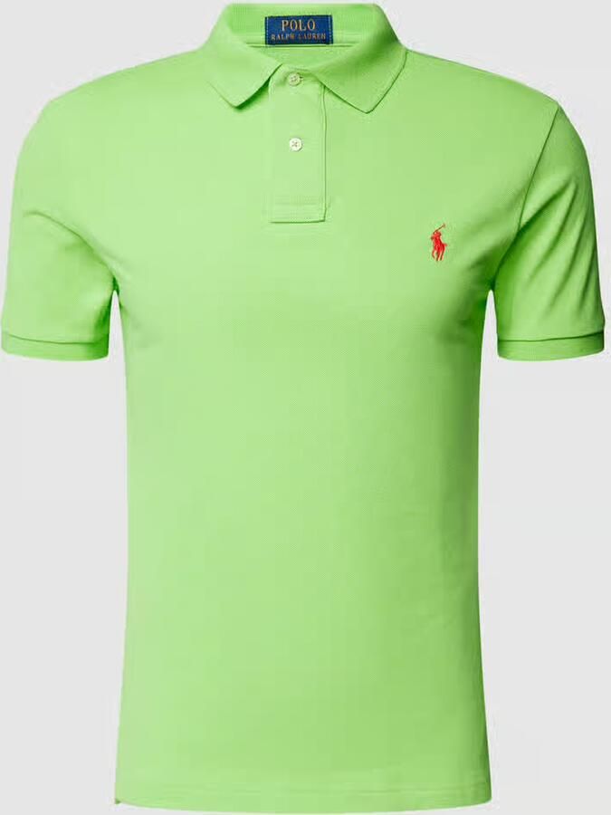 Polo Ralph Lauren Men Polo Shirt Custom Slim Fit Short Arm Groen Heren - Foto 3