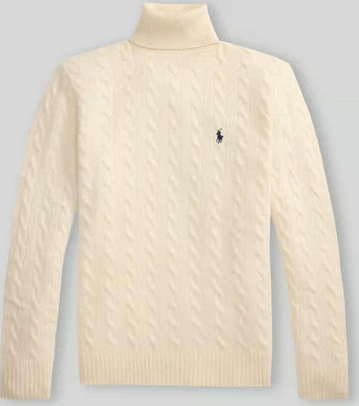 Polo Ralph Lauren Trui PULL COL ROULE EN MAILLE TORSADEE LAINE CACHEMIRE