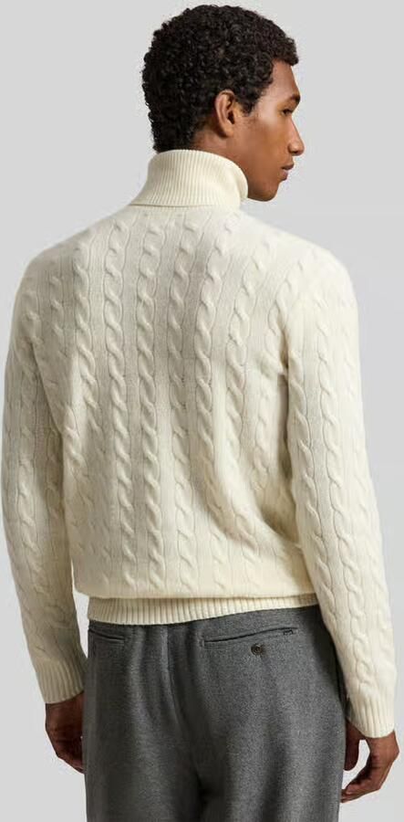 Polo Ralph Lauren Trui PULL COL ROULE EN MAILLE TORSADEE LAINE CACHEMIRE - Foto 3