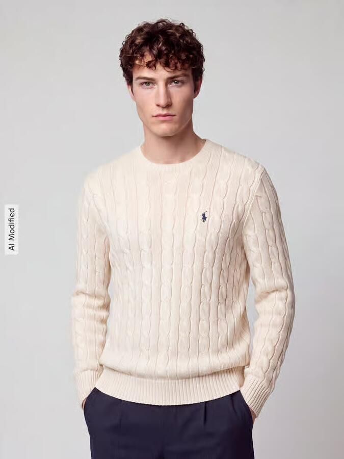 Polo Ralph Lauren Gebreide pullover met kabelpatroon model 'DRIVER' - Foto 3