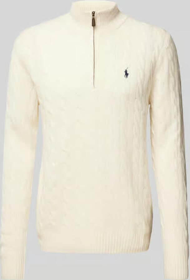 Polo Ralph Lauren Gebreide pullover van een mix van katoen en kasjmier met opstaande kraag - Foto 4