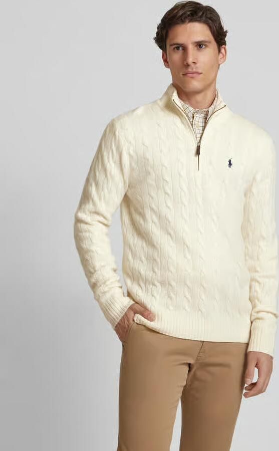 Polo Ralph Lauren Gebreide pullover van een mix van katoen en kasjmier met opstaande kraag - Foto 7