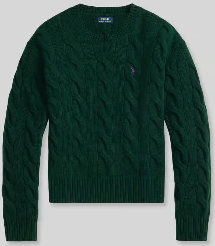 Polo Ralph Lauren Gebreide pullover met kabelpatroon en ronde hals