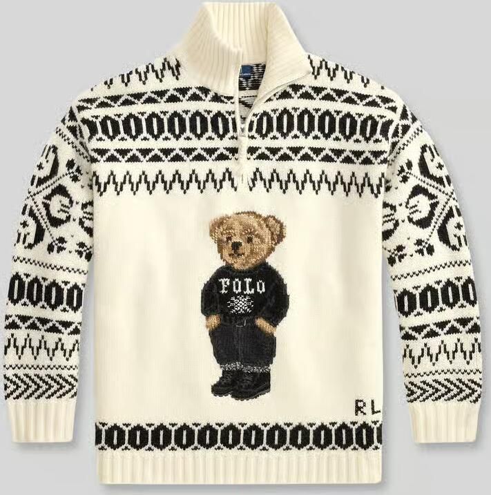 Polo Ralph Lauren Pullover van mix van wol en kasjmier met teddybeermotief