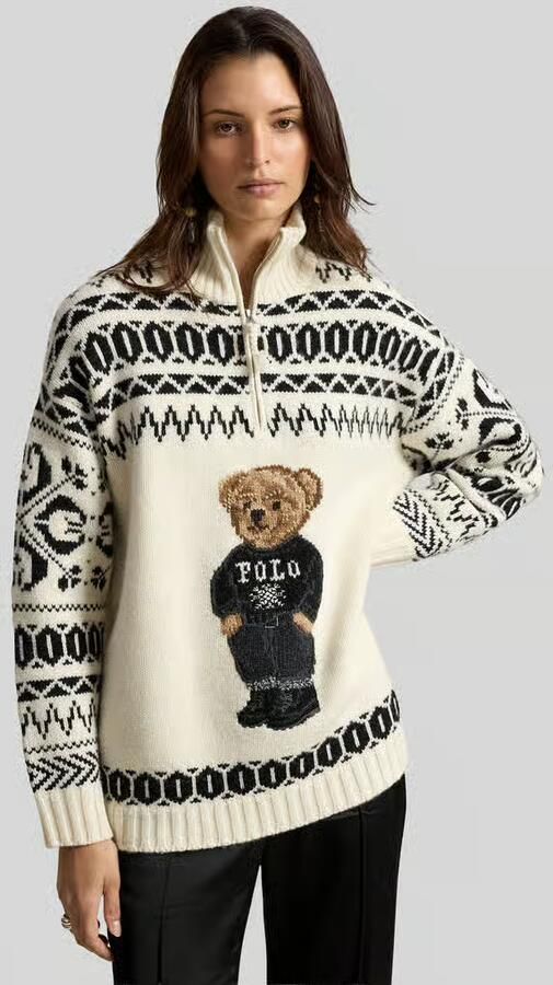 Polo Ralph Lauren Pullover van mix van wol en kasjmier met teddybeermotief - Foto 3