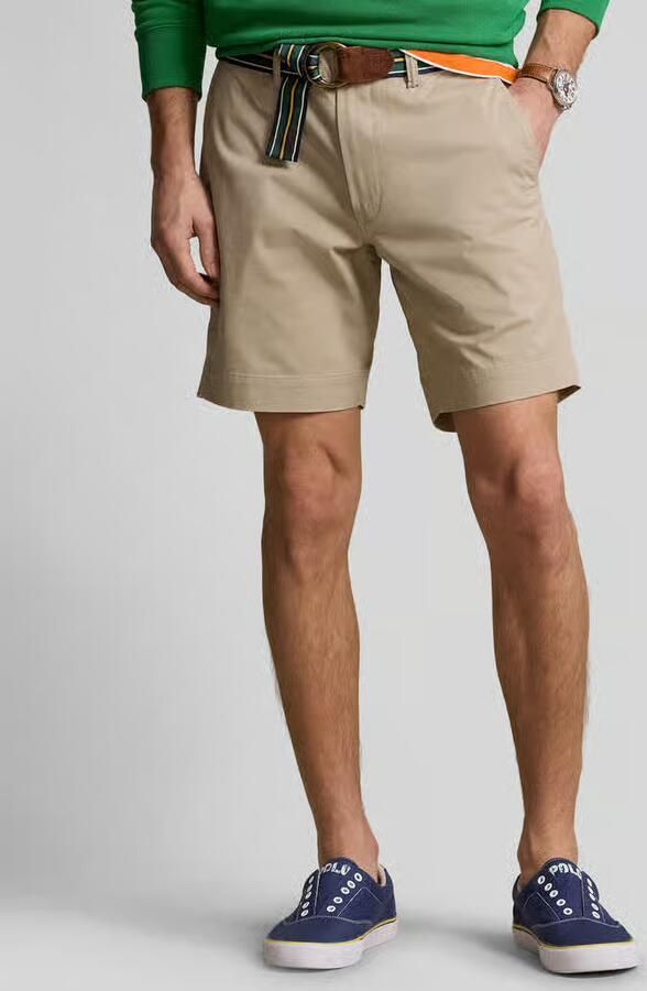 Polo Ralph Lauren Stretch straight fit korte broek met riemlussen model 'BEDFORD' - Foto 13