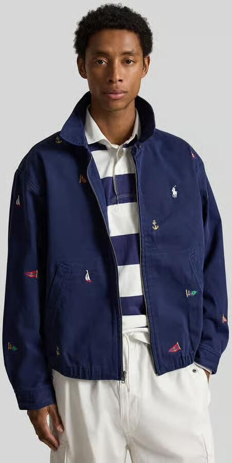 Polo Ralph Lauren regular fit blouson van puur katoen met borduursels - Foto 3