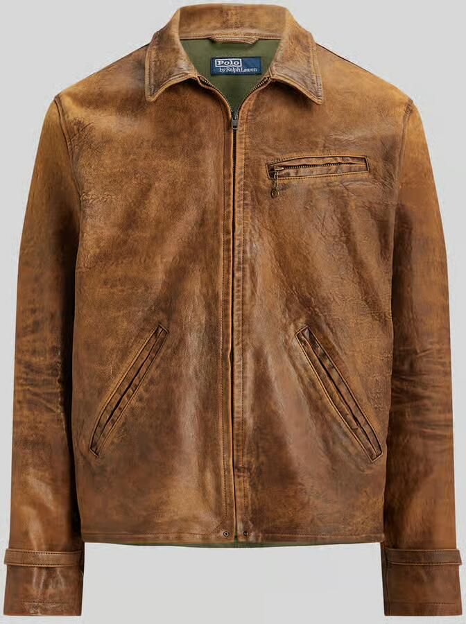 Polo Ralph Lauren Regular fit bomberjack van schapenleer
