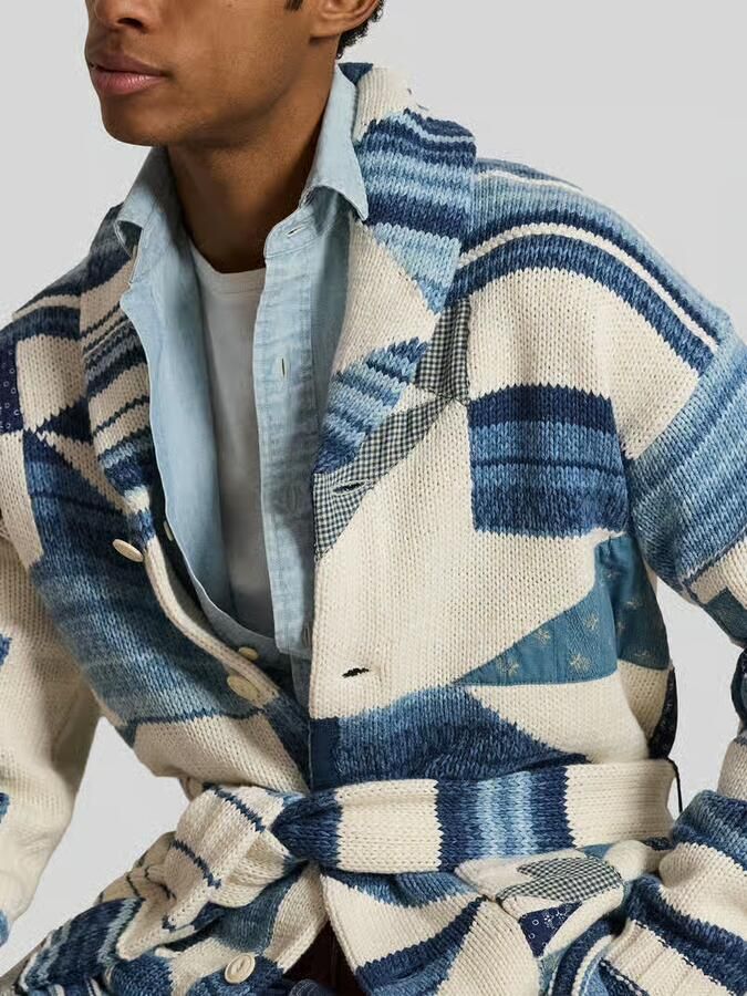 Polo Ralph Lauren regular fit cardigan van mix van katoen en linnen