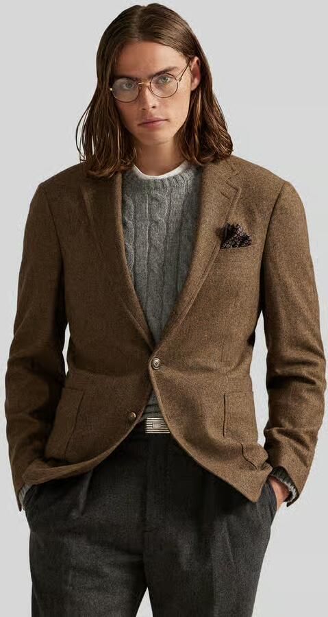 Polo Ralph Lauren modern fit colbert met wol model 'HERRINGBONE' - Foto 5